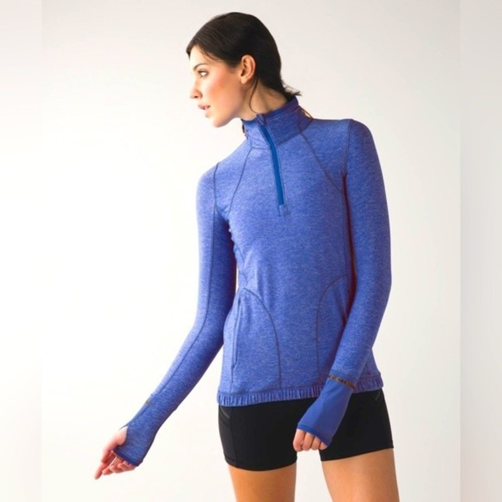 03 Lululemon Pace Pusher 1/2 Zip Harbor Blue 4